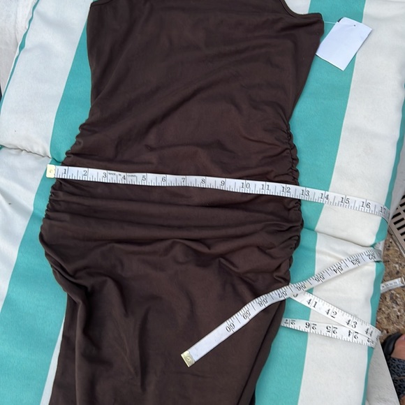 New Michael Stars Racer Back Ruched Midi Dress Oxide Size XS - Picture 9 of 10